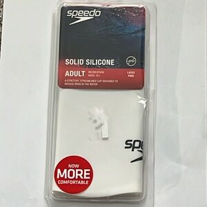 SPEEDO Adult silicone swim cap white NEW